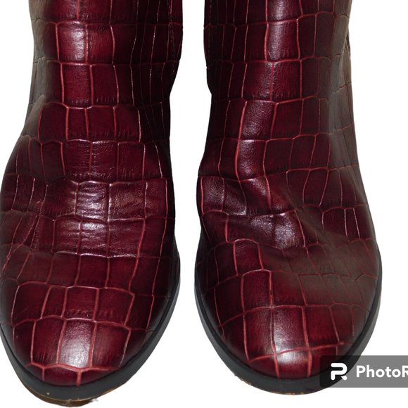 Coach Brigitte Boot Croc Embossed Knee High Boots Size 6.5 - Picture 2 of 16